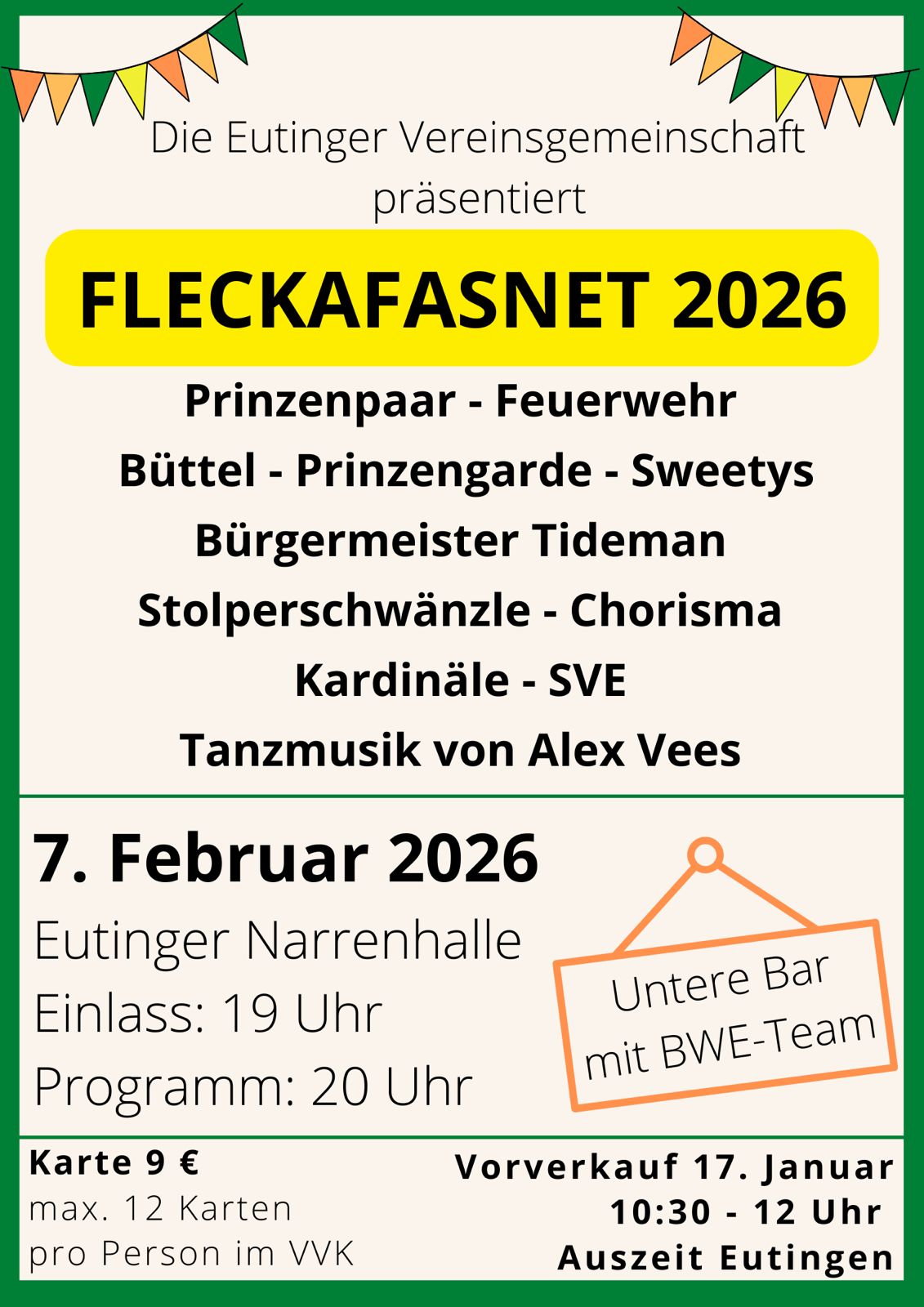 FLECKAFASNET am 07 Februar 2026 in Eutingen