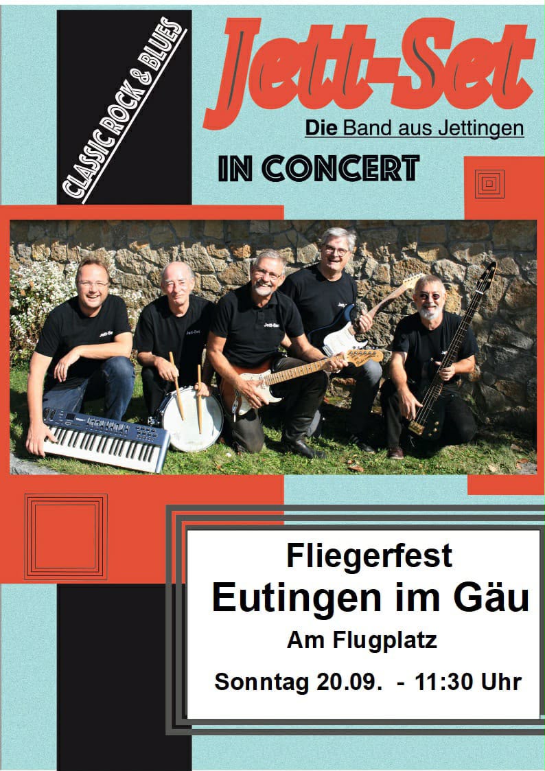 Fliegerfest 2026 in Eutingen mit JettSett Band